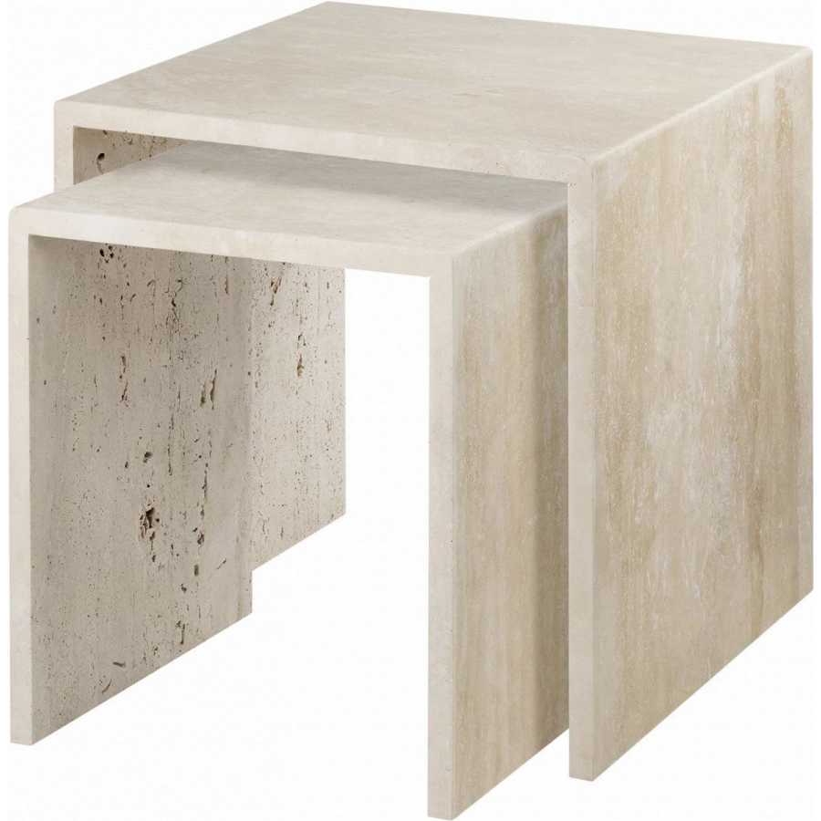 Blomus Varu Side Tables - Set of 2 - Travertine