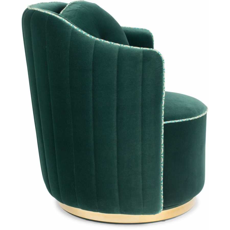 Bold Monkey Sassy Granny Swivel Lounge Chair - Dark Green