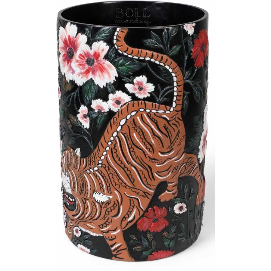 Bold Monkey Songs On The Night Tiger Vase - Handpainted