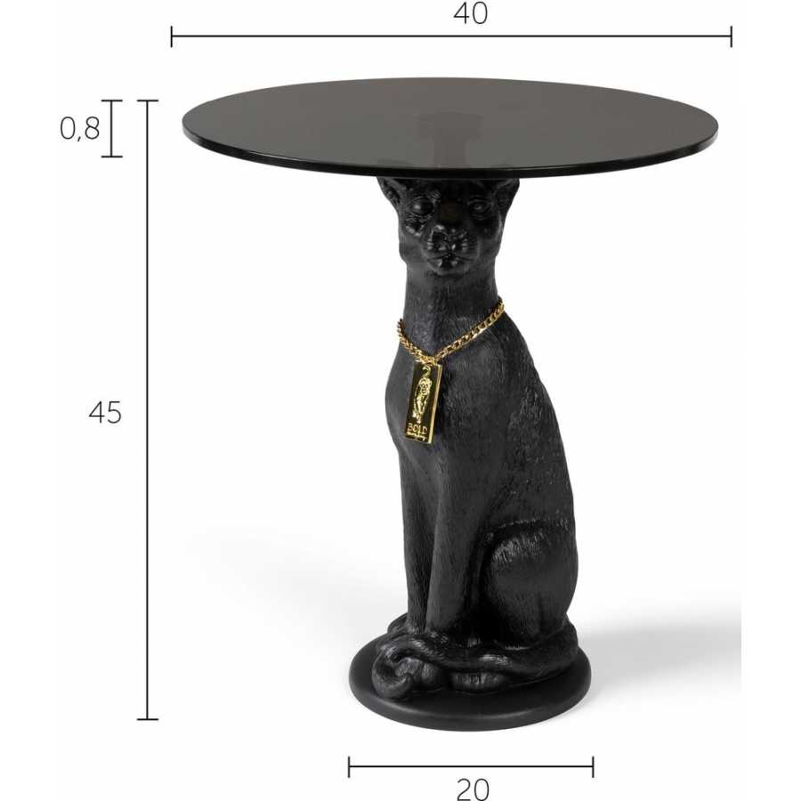 Bold Monkey Proudly Crowned Panther Side Table - Black