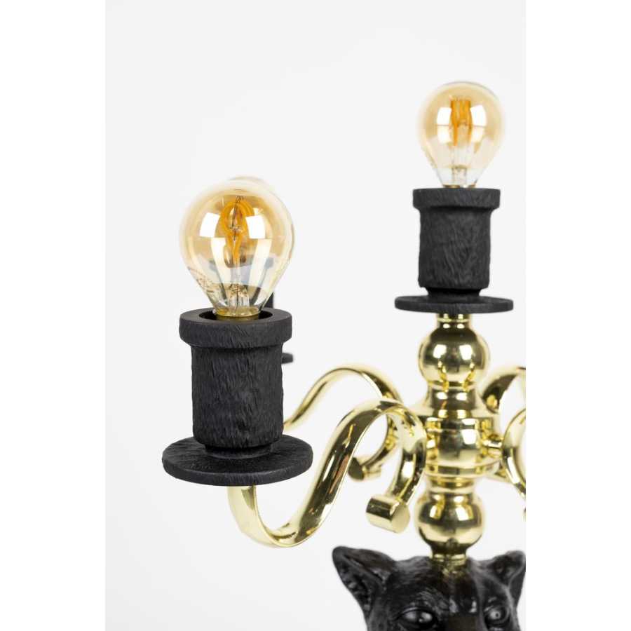Bold Monkey Proudly Crowned Panther Floor Lamp - Black