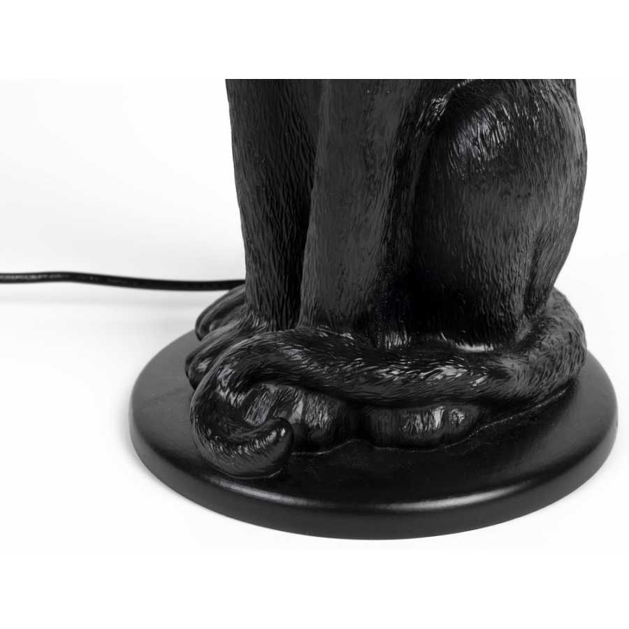 Bold Monkey Proudly Crowned Panther Floor Lamp - Black