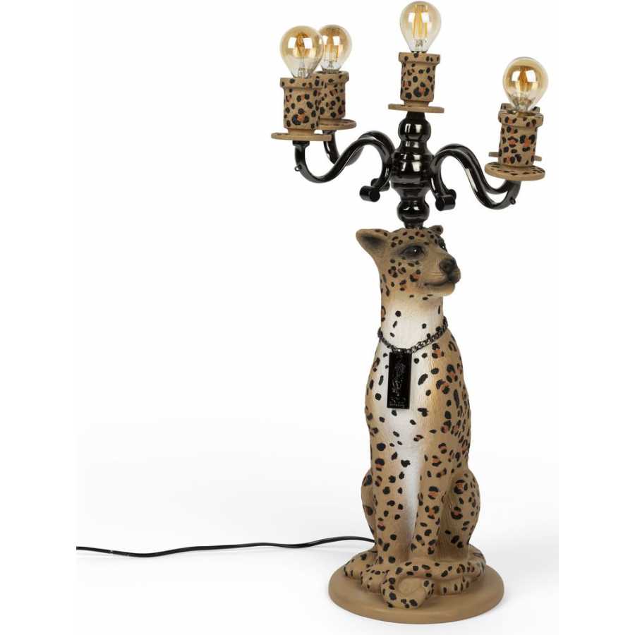 Bold Monkey Proudly Crowned Panther Floor Lamp - Spotted