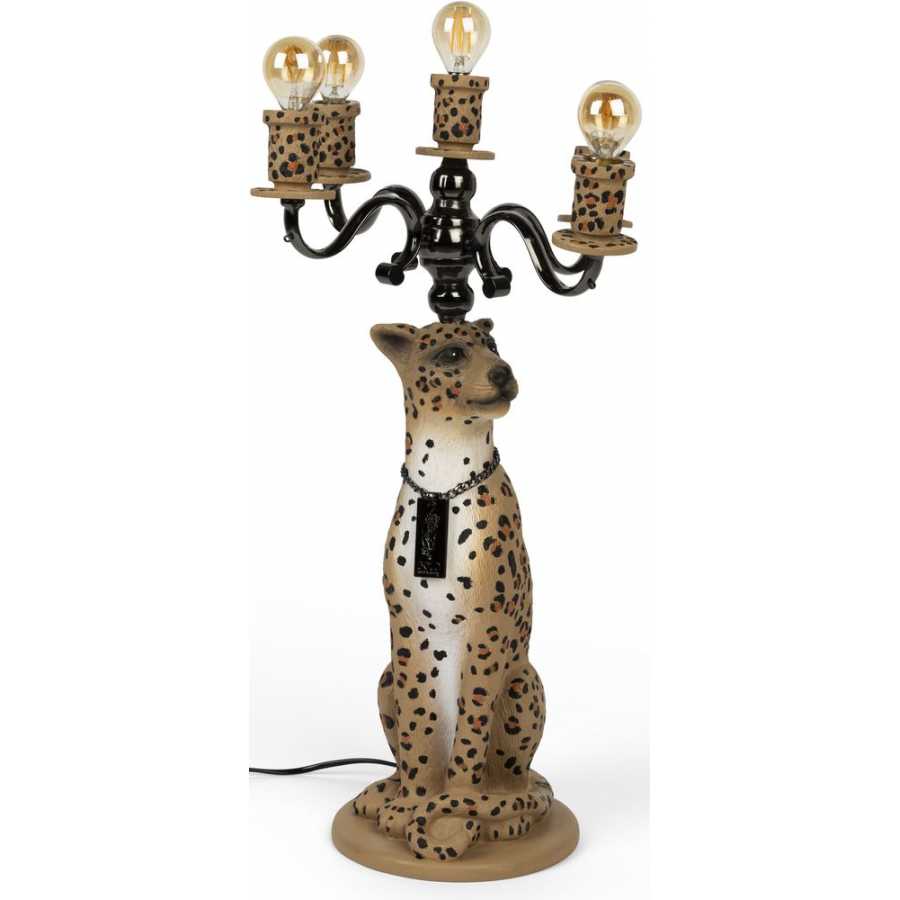 Bold Monkey Proudly Crowned Panther Floor Lamp - Spotted