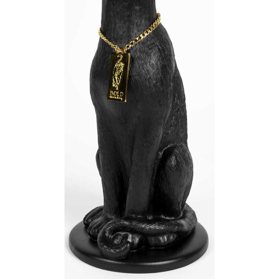 Bold Monkey Proudly Crowned Panther Candle Holder - Black