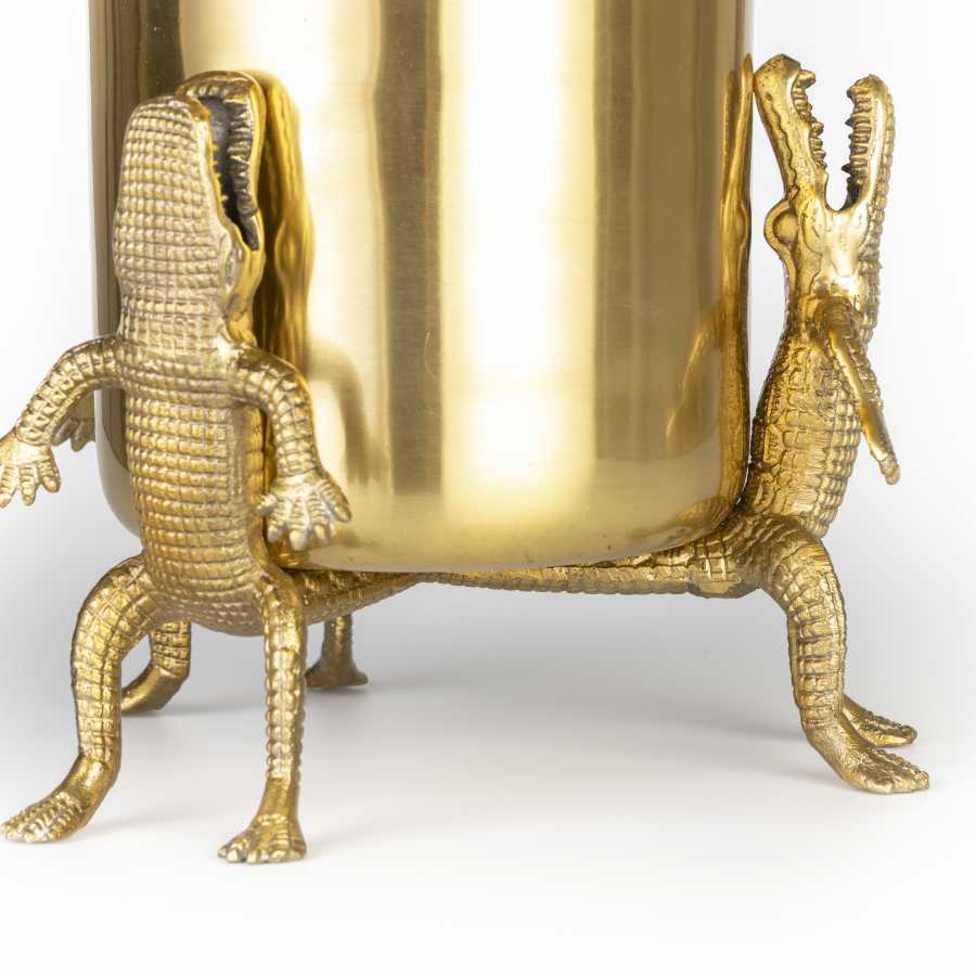 Bold Monkey Surrounded By Crocodiles Vase L