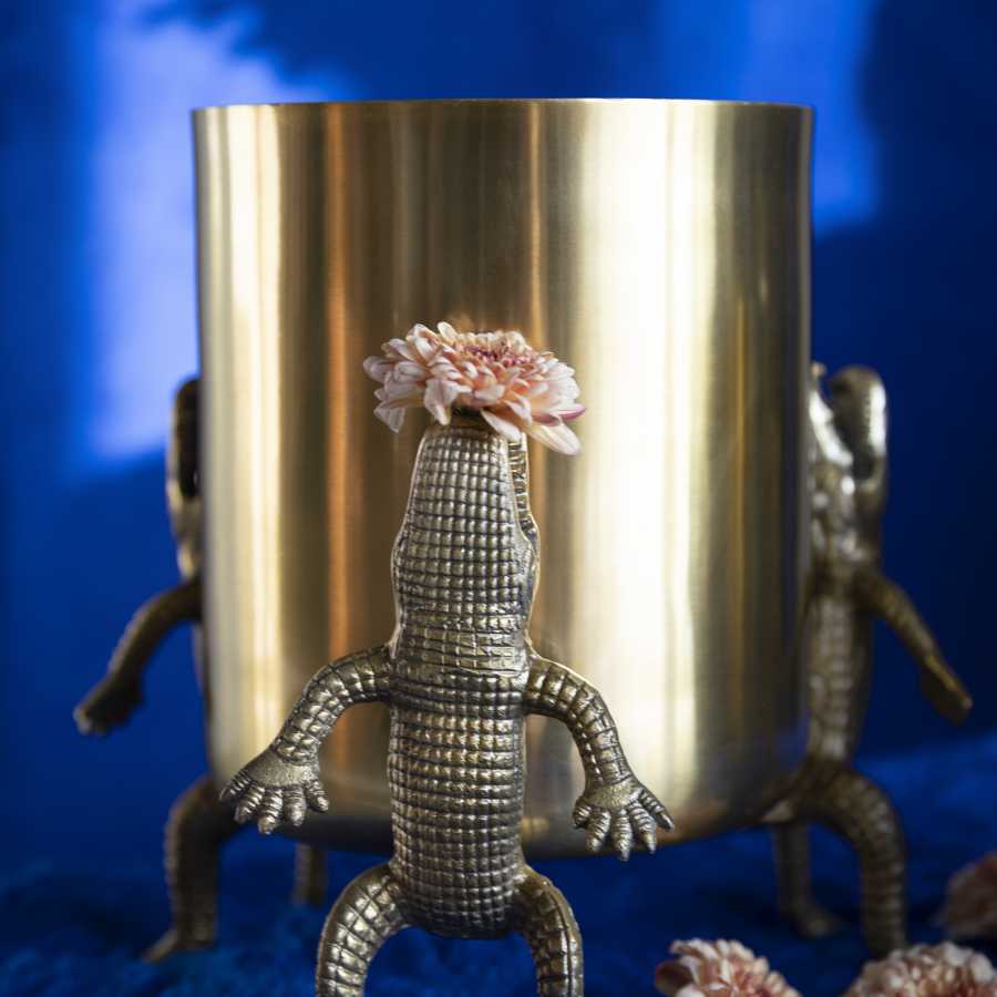 Bold Monkey Surrounded By Crocodiles Vase