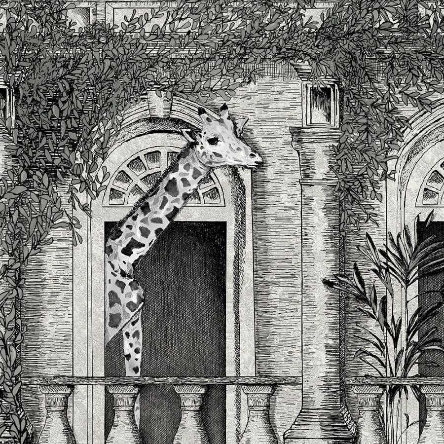 Brand Mckenzie Tropical Daze Animal Architecture BMTD001/03B Wallpaper - Architecture Grey