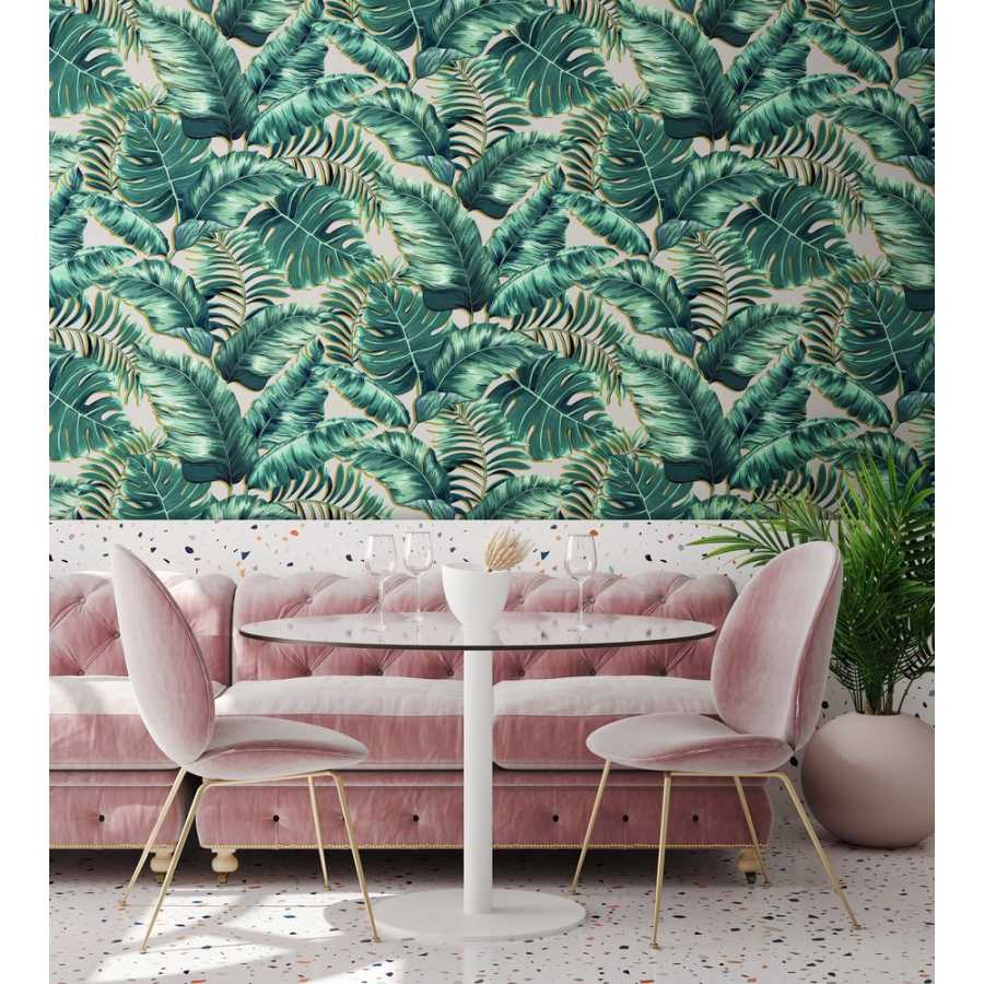 Brand Mckenzie Tropical Daze Banana Leaves Max BMTD001/05B Wallpaper - Blush Pink