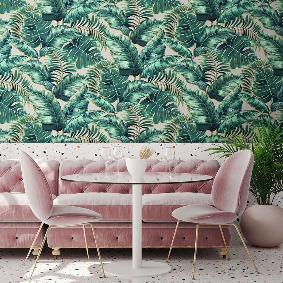 Brand Mckenzie Tropical Daze Banana Leaves Max BMTD001/05B Wallpaper - Blush Pink