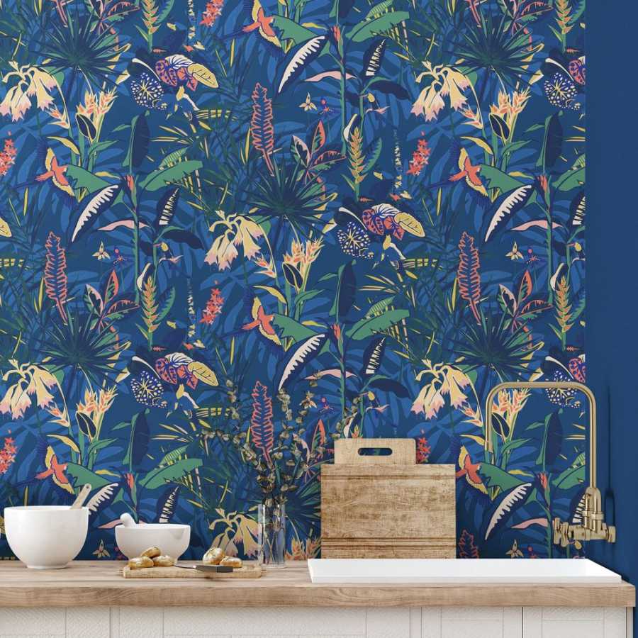 Brand Mckenzie Tropical Daze The Tropics BMTD001/14A Wallpaper - Deep Blue