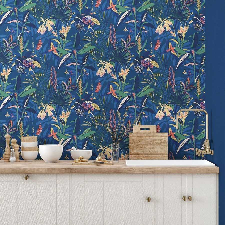 Brand Mckenzie Tropical Daze The Tropics BMTD001/14A Wallpaper - Deep Blue