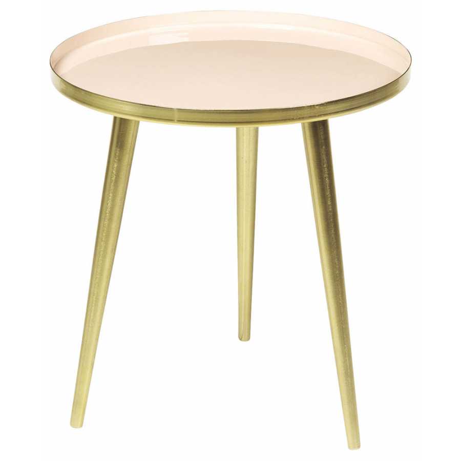 Broste Copenhagen Jelva Side Table - Soft Linen & Brass