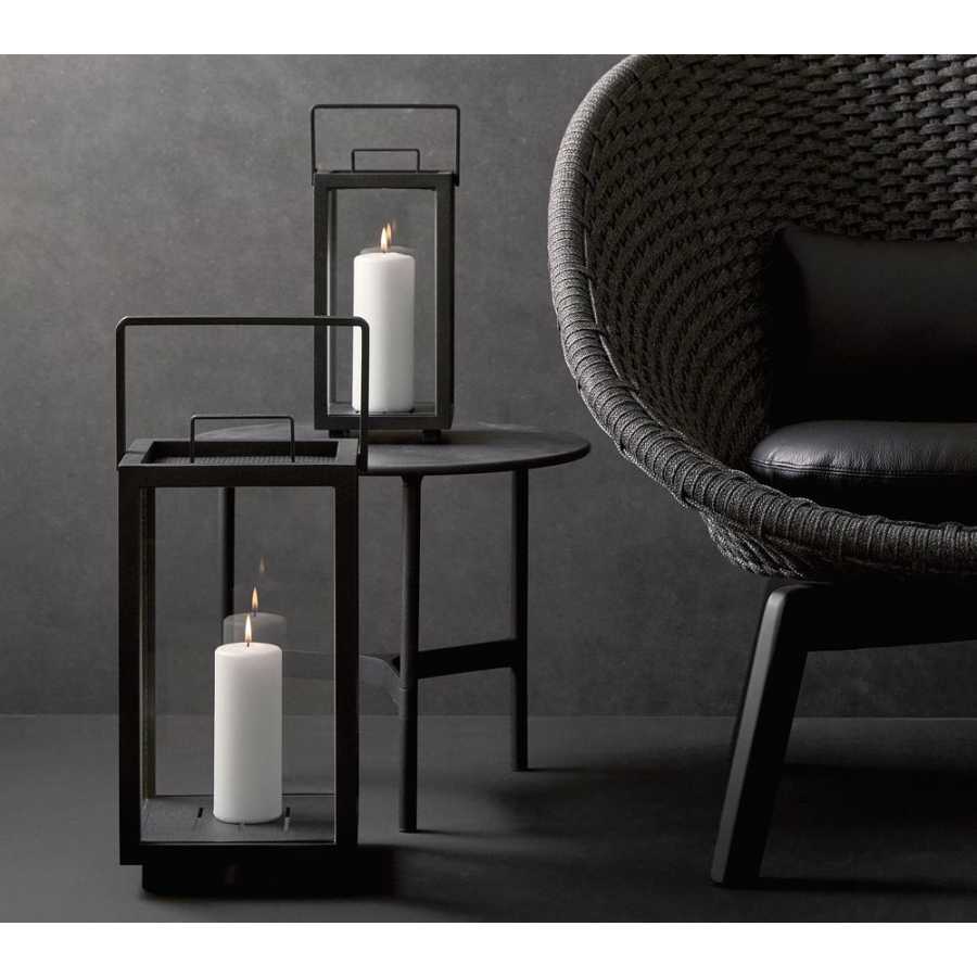 Cane-line Lighthouse Square Hurricane Lantern - Lava Grey - Small