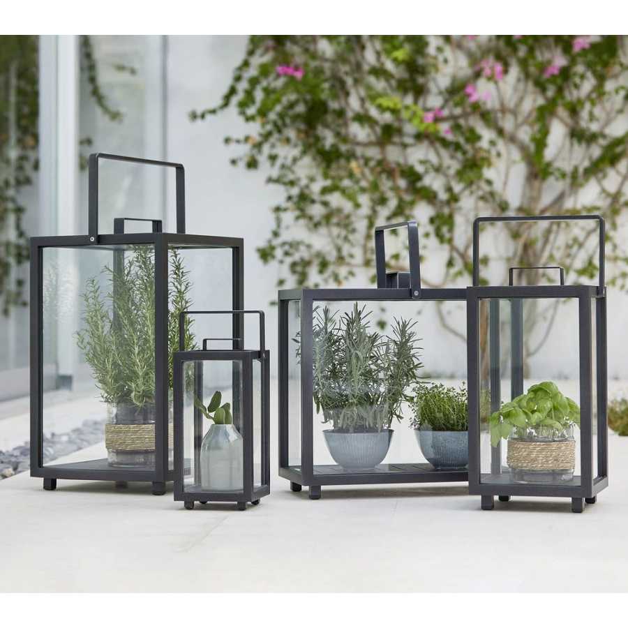 Cane-line Lighthouse Square Hurricane Lantern - Lava Grey