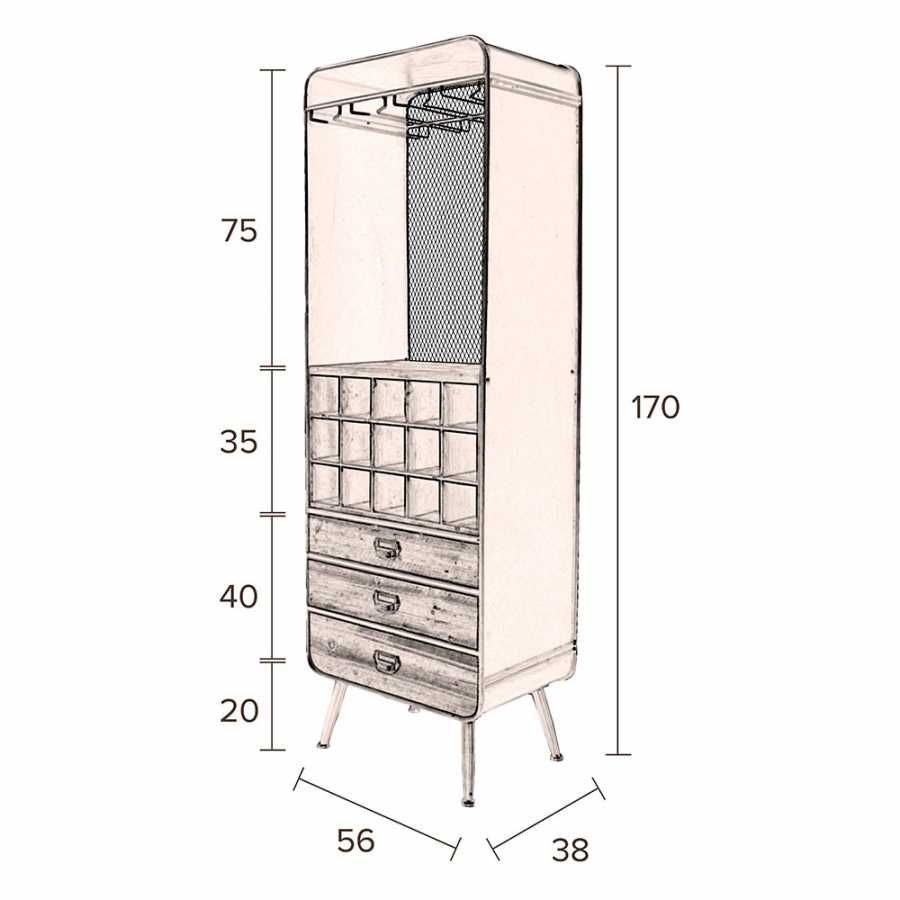 Dutchbone Vino Cabinet - Sizes in cm