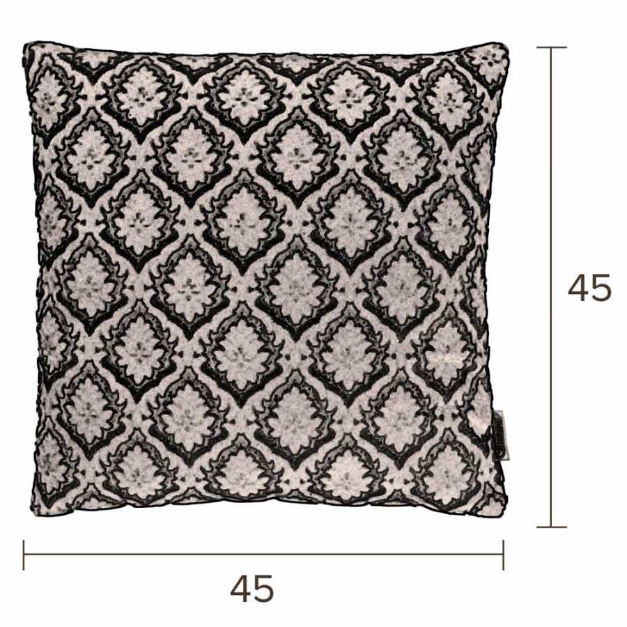 Dutchbone Glory Cushion - Black - Diagram