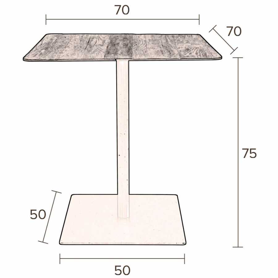Dutchbone Braza Square Bistro Table - Sizes in cm