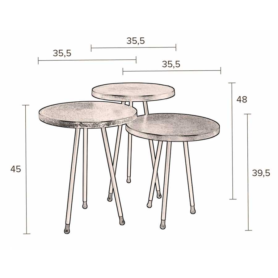Dutchbone Alim Side Tables - Set of 3
