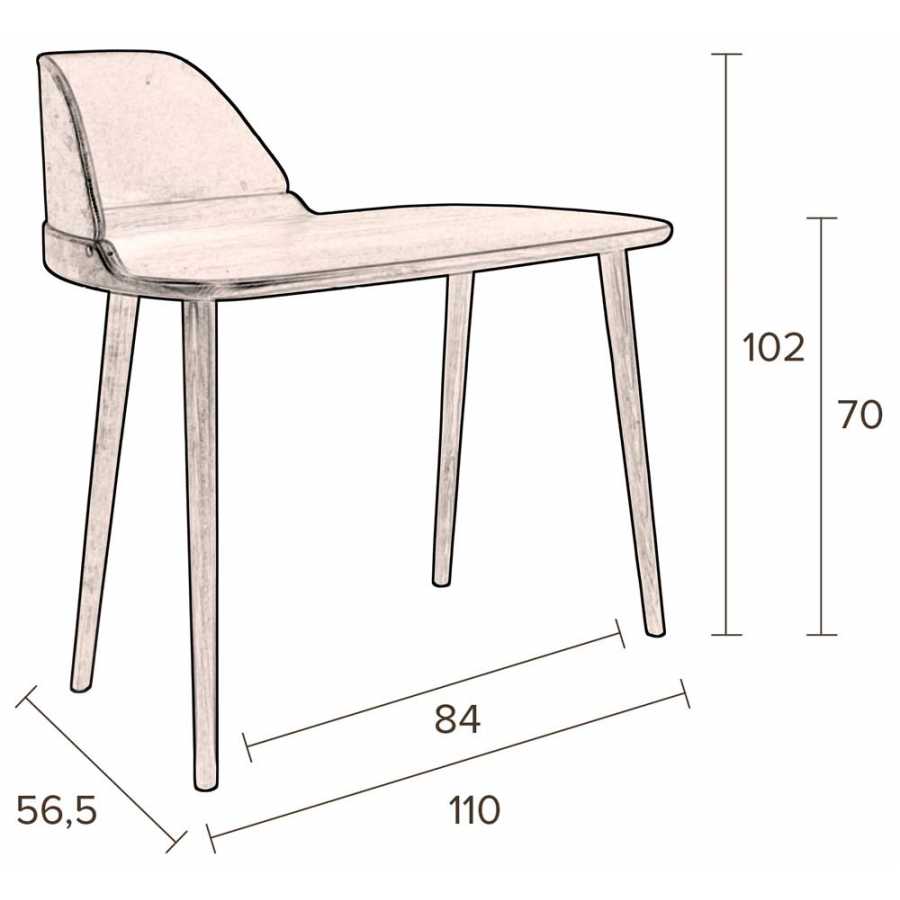Dutchbone Finn Desk Table - Diagram