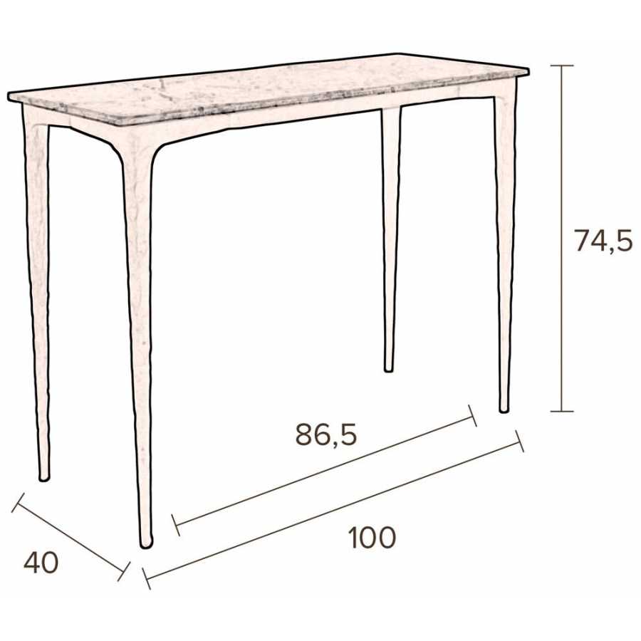 Dutchbone Rocco Console Table - Diagram