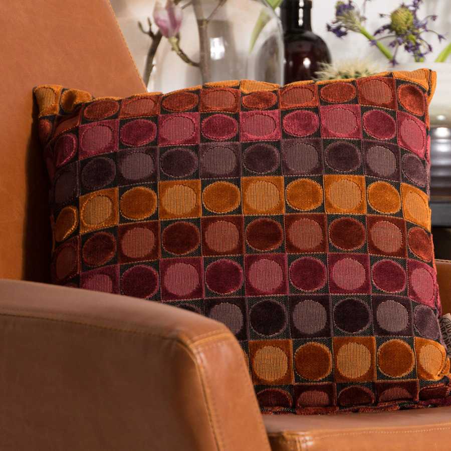 Dutchbone Ottava Cushion - Red & Orange