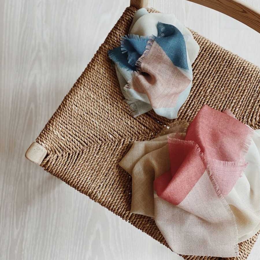 Elvang Rome Scarf - Yellow & Nude & Peach - Large