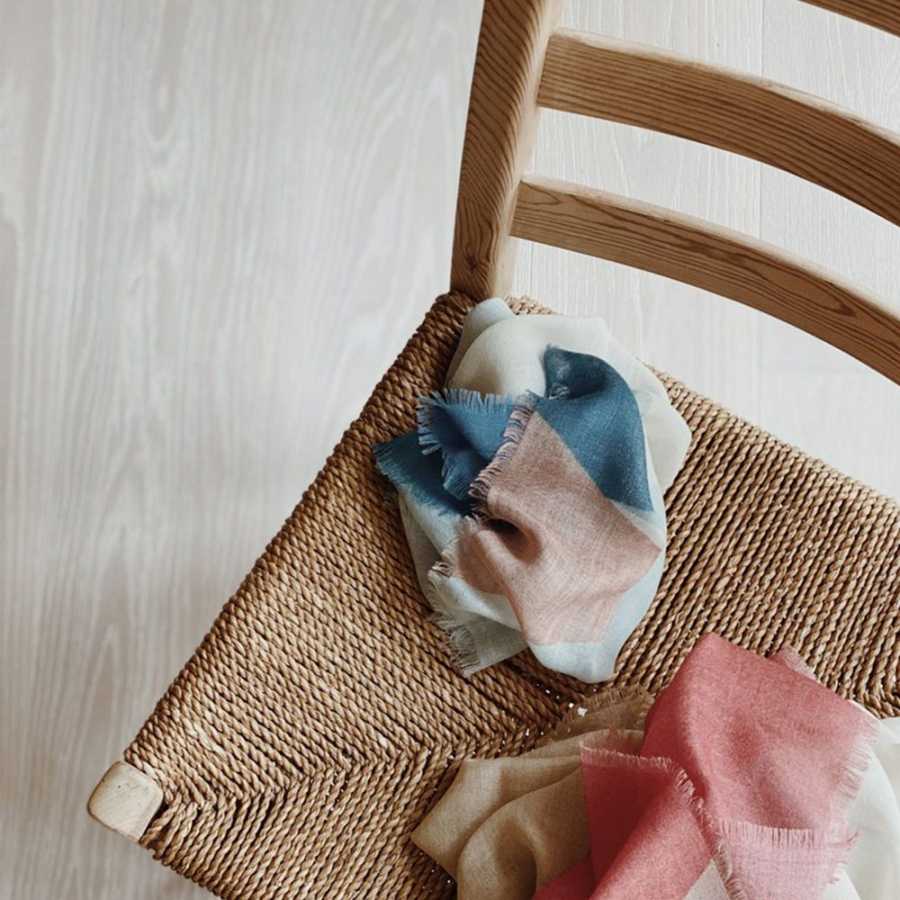 Elvang Rome Scarf - Blue & Cognac - Large