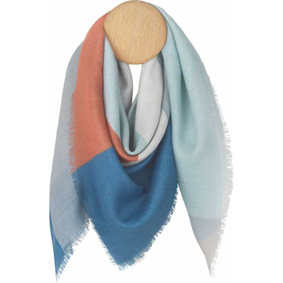 Elvang Rome Scarf - Blue & Cognac - Large