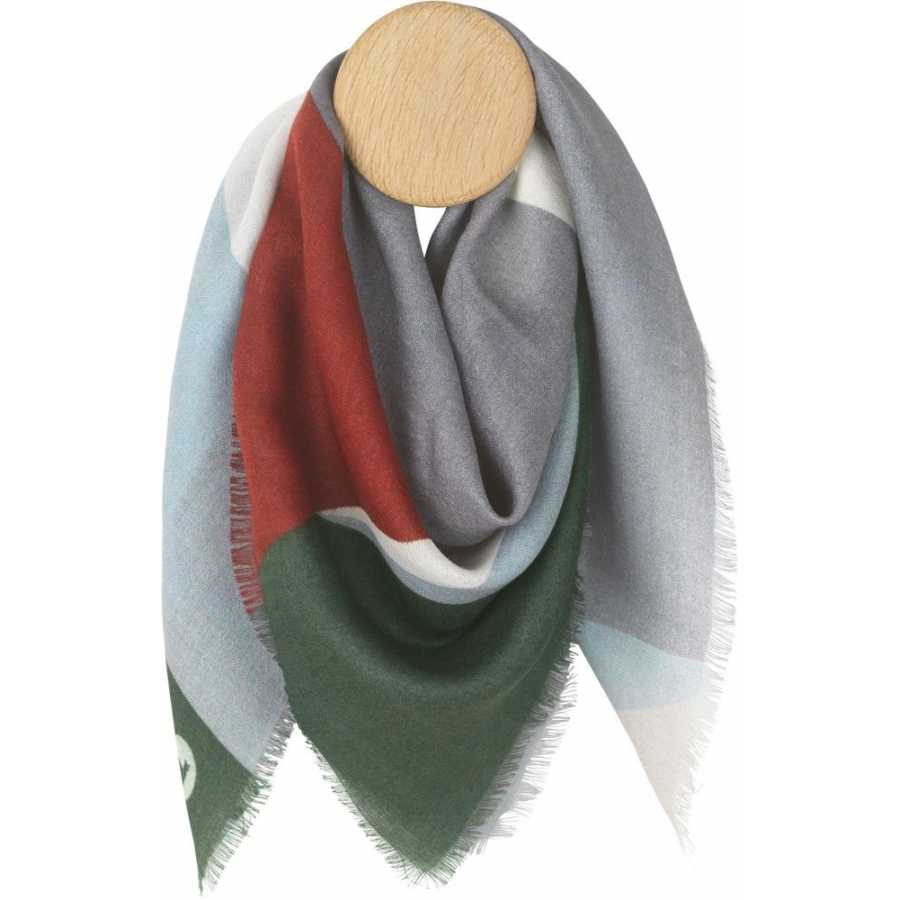 Elvang Rome Scarf - Green & Lagoon & Rusty - Large