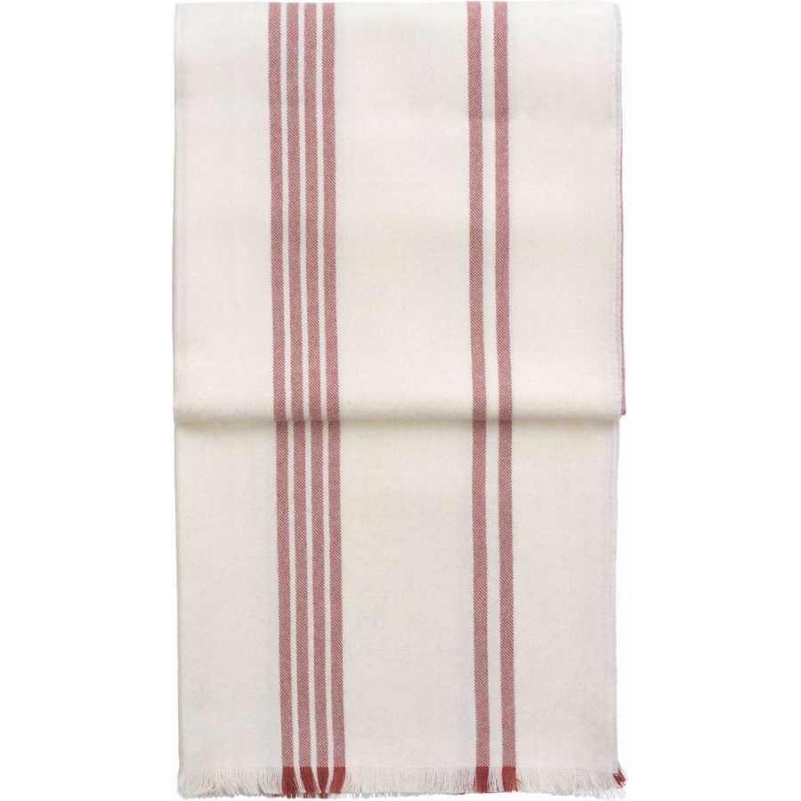 Elvang Lines Throw - White & Rusty Red