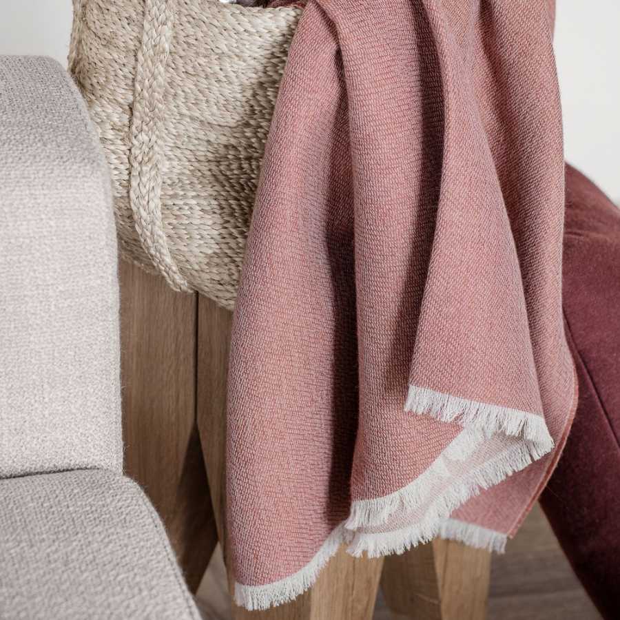 Elvang Venice Throw - White & Rusty Red