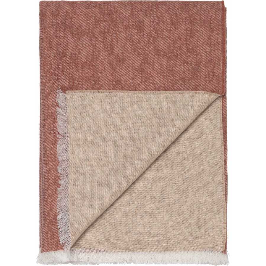 Elvang Venice Throw - White & Rusty Red