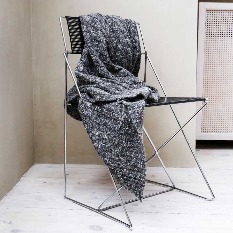Elvang Cable Throw - Grey & Black