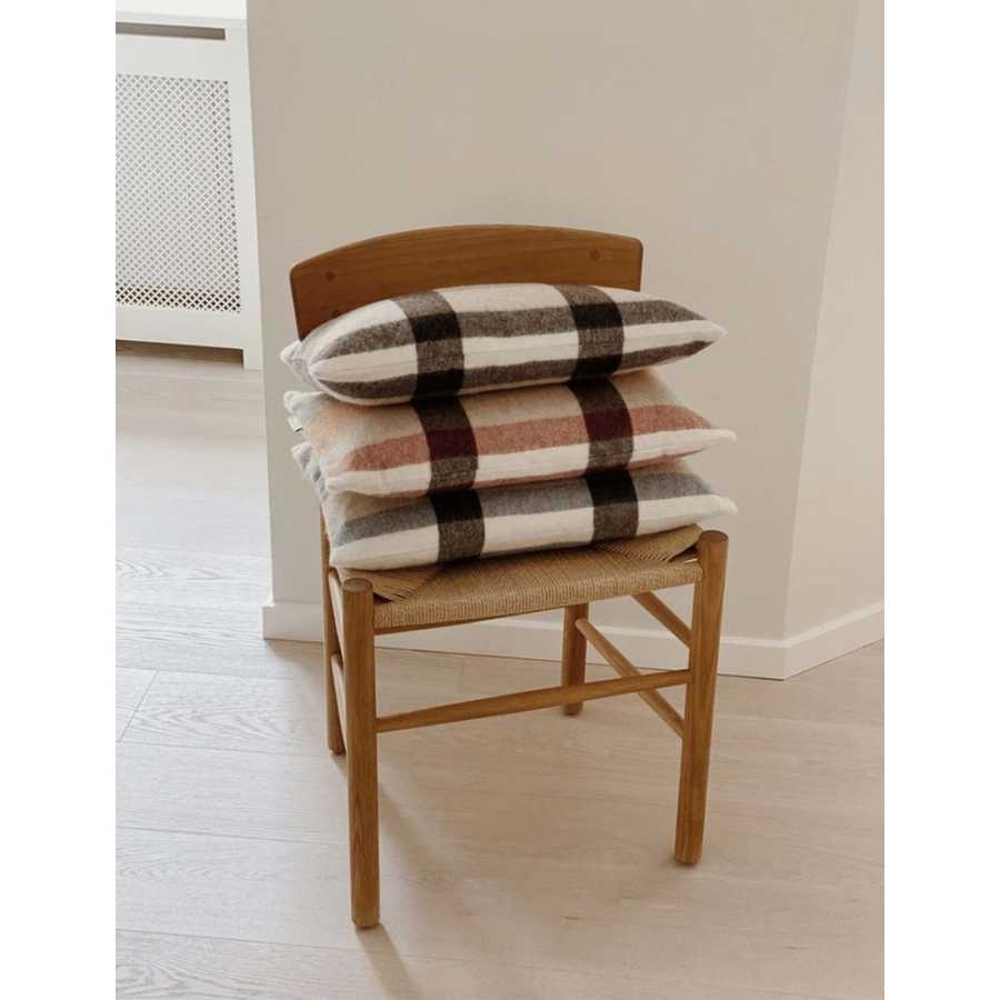Elvang Intersection Cushion Cover - Rusty Red & White & Grey
