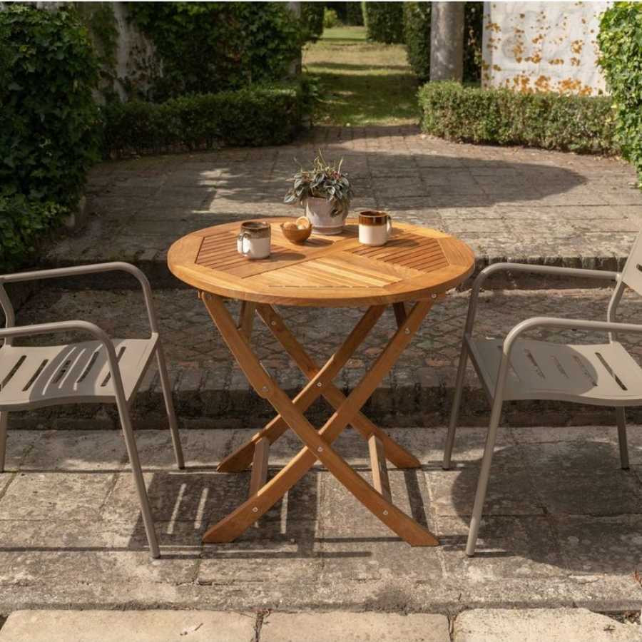 Exotan Folding Round Outdoor Bistro Table - Large