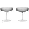 Ferm Living Ripple Champagne Saucers - Set of 2 - Smoked