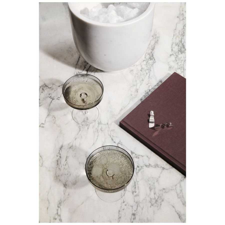 Ferm Living Ripple Champagne Saucers - Set of 2 - Smoked