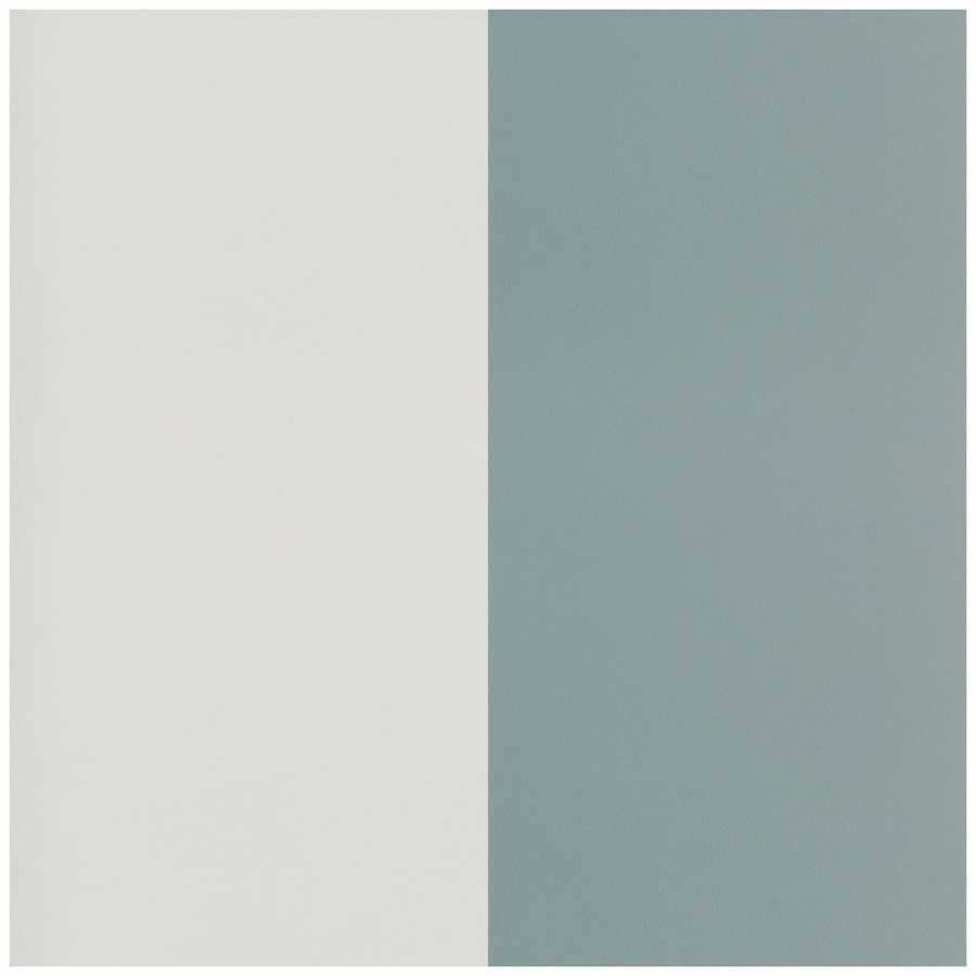 Ferm Living Thick Lines Wallpaper - Dusty Blue / Off-White