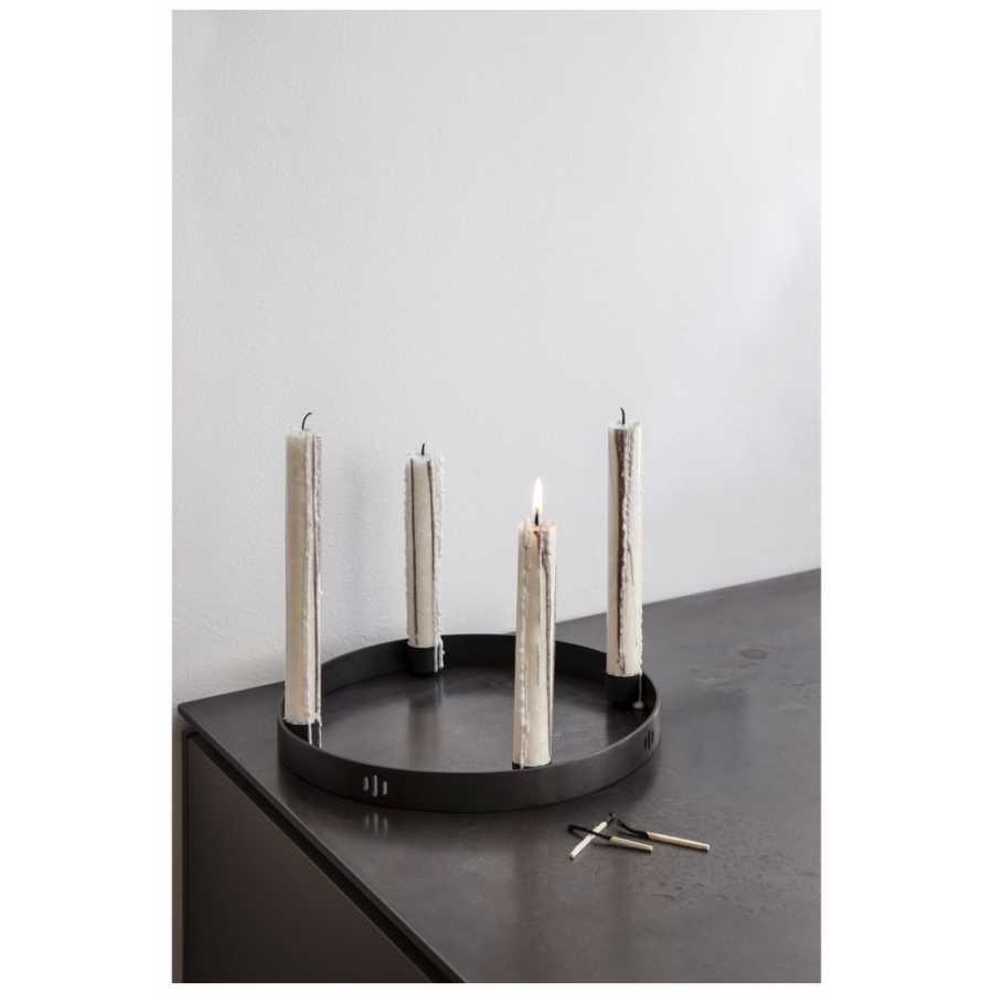 Ferm Living Circle Candle Holder - Black Brass - Small