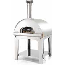 Fontana Forni Marinara Wood Fired Pizza Oven With Trolley - Silver