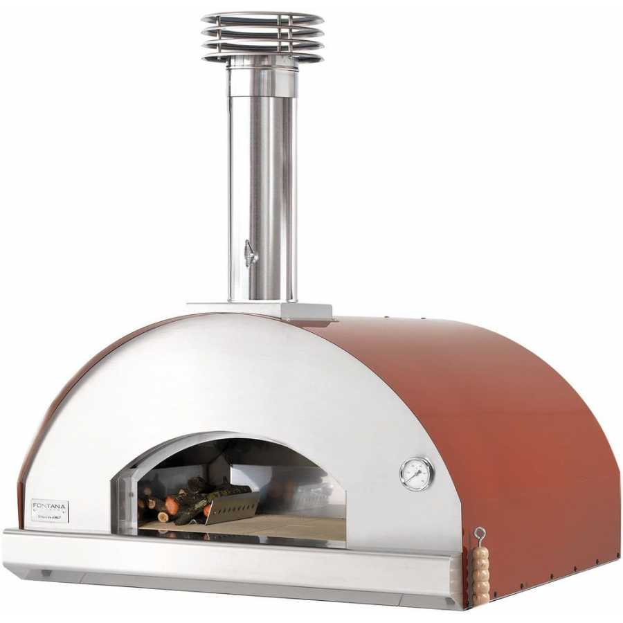 Fontana Marinara Wood Fired Pizza Oven - Rosso & Silver