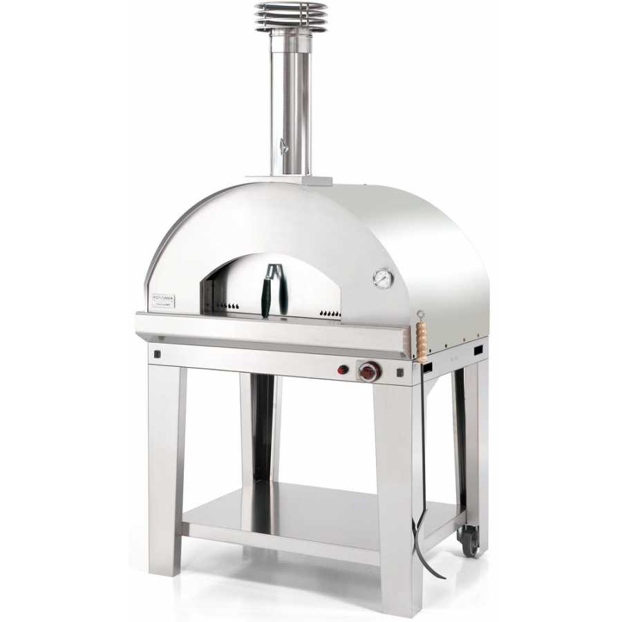 Fontana Mangiafuoco Gas Pizza Oven With Trolley - Silver