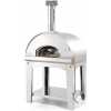 Fontana Forni Mangiafuoco Wood Fired Pizza Oven With Trolley - Silver