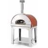 Fontana Forni Mangiafuoco Wood Fired Pizza Oven With Trolley - Rosso & Silver