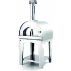 Fontana Forni Margherita Wood Fired Pizza Oven With Trolley - Silver