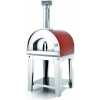 Fontana Forni Margherita Wood Fired Pizza Oven With Trolley - Rosso & Silver
