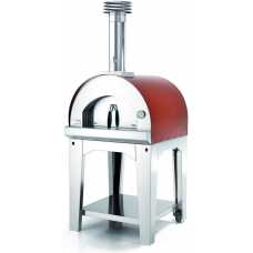 Fontana Forni Margherita Wood Fired Pizza Oven With Trolley - Rosso & Silver