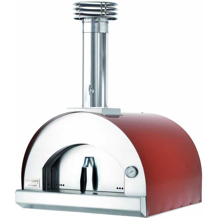 Fontana Margherita Wood Fired Pizza Oven - Rosso & Silver