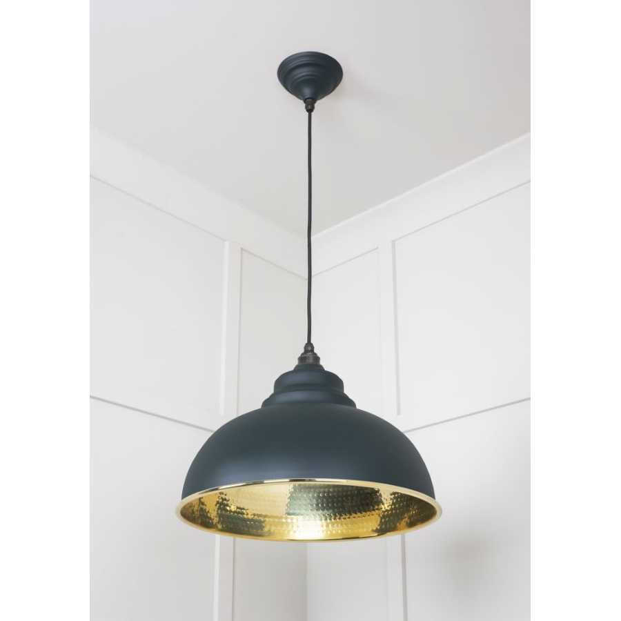 hammered gold pendant light